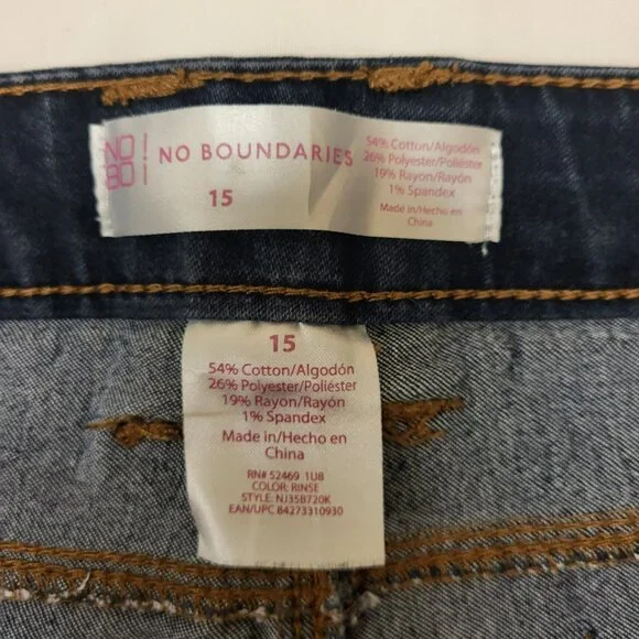 NOBO No Boundaries Skinny Jeans Dark Wash Juniors 15 - Picture 4 of 9